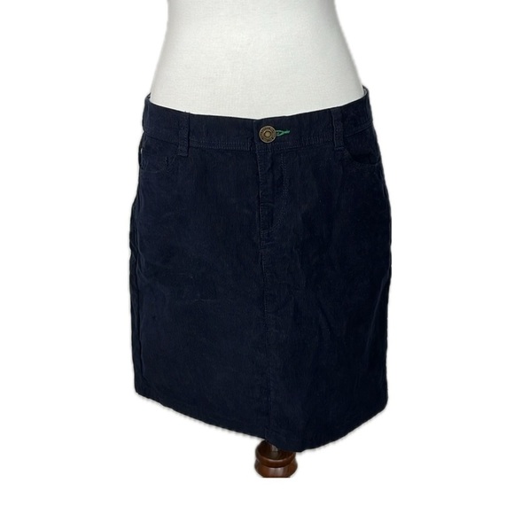 2/$30 Tommy Hilfiger Navy Corduroy Mini Skirt Academia Prep Timeless Retro Sz 10 - Picture 1 of 12
